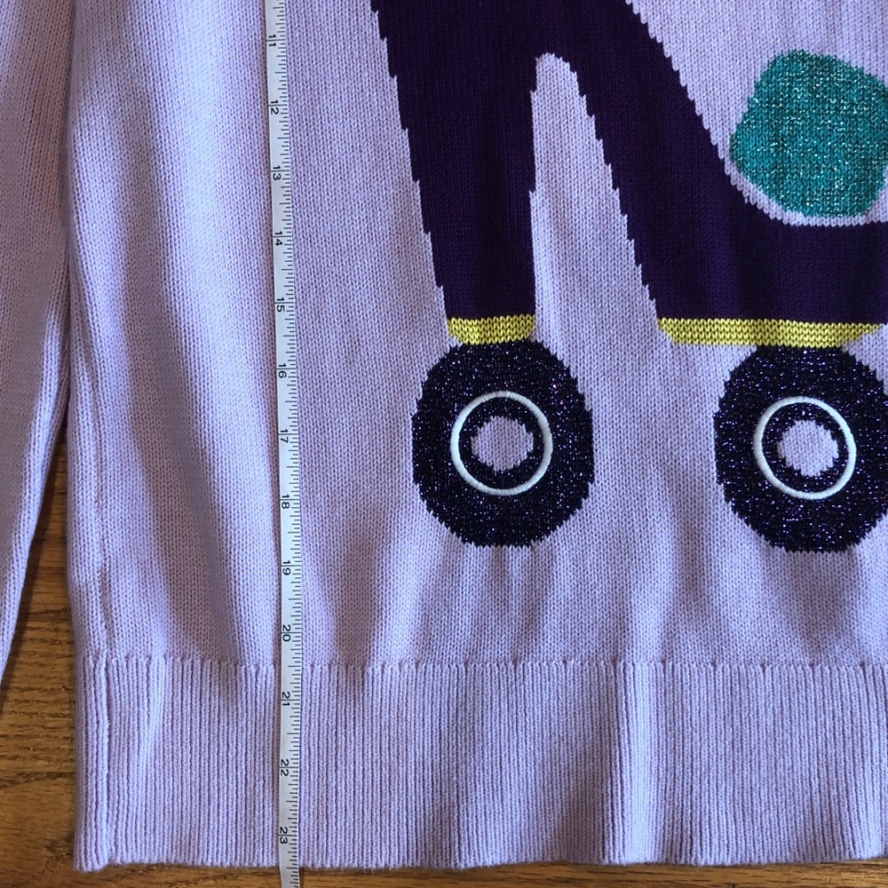 NWOT kate spade lavender sweater with roller skate motif - Picture 7 of 9